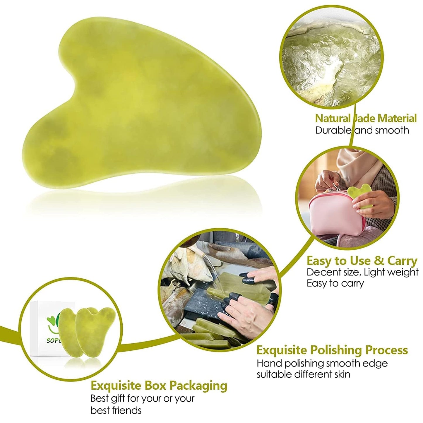 2 Pack Gua Sha Tool Scraping Massage Tools Natural Jade Stone for Facial Skincare anti Aging Trigger Point Treatment SPA Acupuncture Therapy Relieve Health & Beauty > Personal Care > Cosmetics > Cosmetic Tools > Skin Care Tools Blue-Stone   