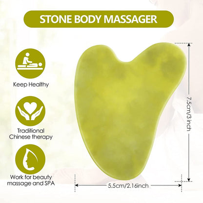 2 Pack Gua Sha Tool Scraping Massage Tools Natural Jade Stone for Facial Skincare anti Aging Trigger Point Treatment SPA Acupuncture Therapy Relieve Health & Beauty > Personal Care > Cosmetics > Cosmetic Tools > Skin Care Tools Blue-Stone   