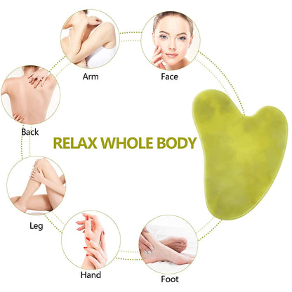 2 Pack Gua Sha Tool Scraping Massage Tools Natural Jade Stone for Facial Skincare anti Aging Trigger Point Treatment SPA Acupuncture Therapy Relieve Health & Beauty > Personal Care > Cosmetics > Cosmetic Tools > Skin Care Tools Blue-Stone   