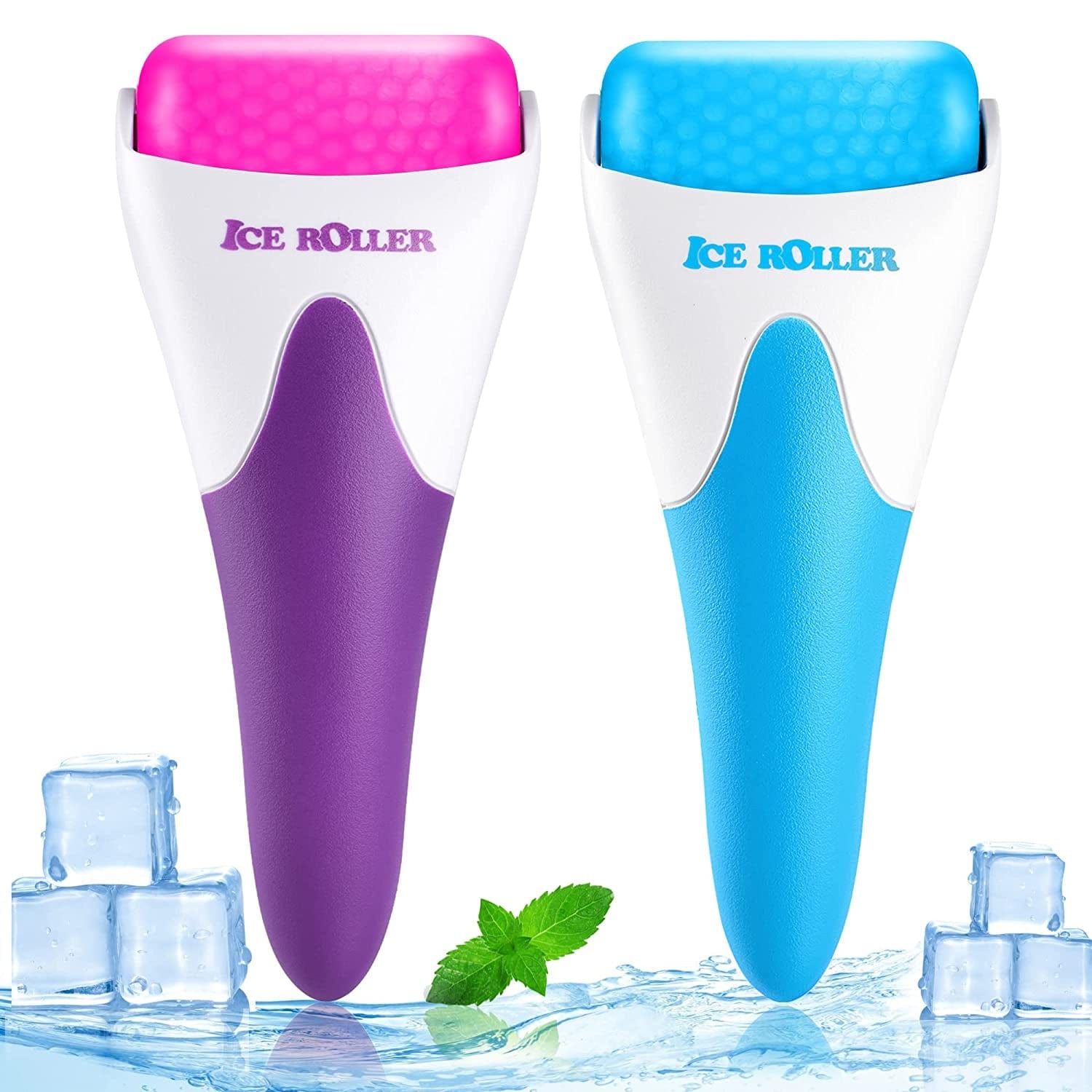 2 Pack Ice Rollers for Face, Eyes and Whole Body Relief, Face Roller Skin Care Tool for Migraine Relief and Blood Circulation (Green+Pink) Health & Beauty > Personal Care > Cosmetics > Cosmetic Tools > Skin Care Tools AFOUNDA BLUE+PINK  