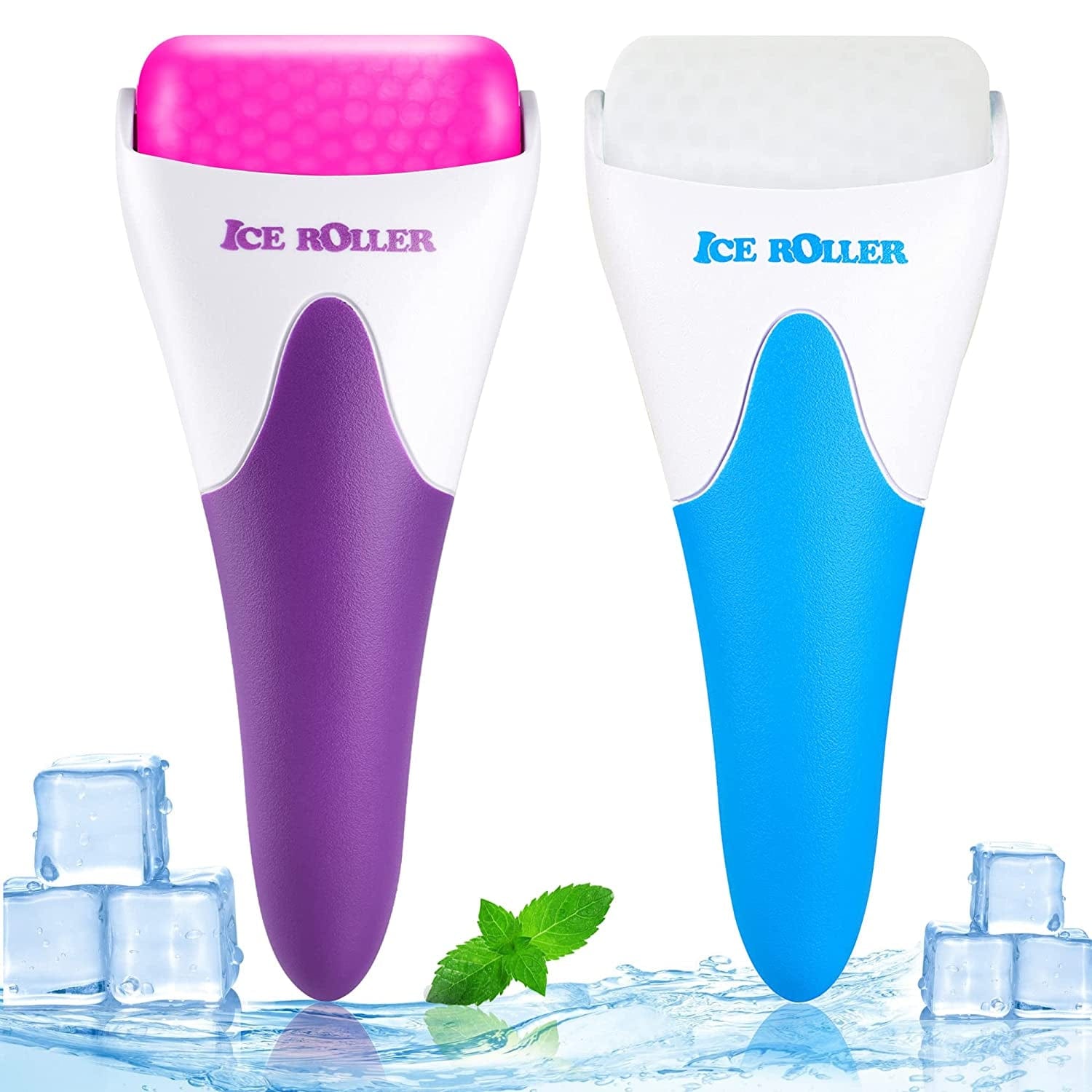 2 Pack Ice Rollers for Face, Eyes and Whole Body Relief, Face Roller Skin Care Tool for Migraine Relief and Blood Circulation (Green+Pink) Health & Beauty > Personal Care > Cosmetics > Cosmetic Tools > Skin Care Tools AFOUNDA WHITE + PINK  