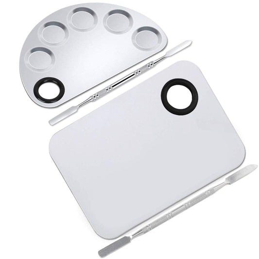 2 Pack Professional Makeup Palette, 2 Types Pro Lady Stainless Steel Cosmetic Artist Spatula with Spatula Tool for Mixing Foundation by ACKLLR, Silver Health & Beauty > Personal Care > Cosmetics > Cosmetic Tools > Makeup Tools ACKLLR   