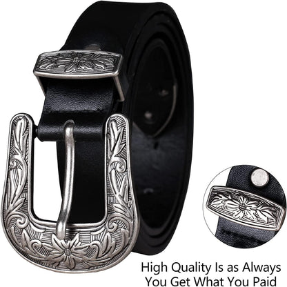 2 Pack Western Cowboy Style Belts for Women Female Girl Ladies Cowgirl Belt(Sjtbc-S) Apparel & Accessories > Clothing Accessories > Belts Ssumday   