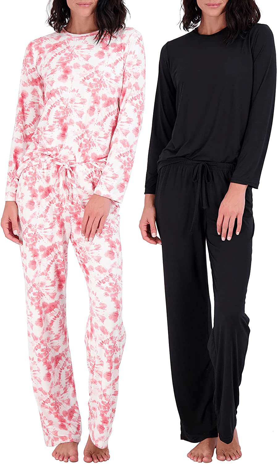 2 Pack: Women’s Pajama Set Super-Soft Short & Long Sleeve Top with Pants Apparel & Accessories > Clothing > Sleepwear & Loungewear > Pajamas Real Essentials Long Sleeve Set H X-Large 