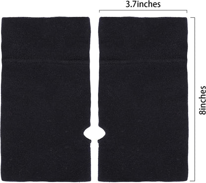 2 Pairs Fingerless Gloves Women Man Stretchy Knitted Gloves Thumb Hole Mittens Wrist Length Arm Warmers Apparel & Accessories > Clothing Accessories > Gloves & Mittens Blulu   