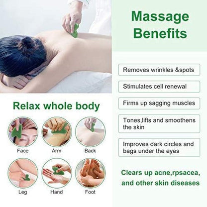 2 Pcs Gua Sha Massage Tool for Jade Stone for Face Massager Skin Scraping Massager Natural Jade Gua Sha Board for Face and Body (Dark Green) Health & Beauty > Personal Care > Cosmetics > Cosmetic Tools > Skin Care Tools Fegdyi   