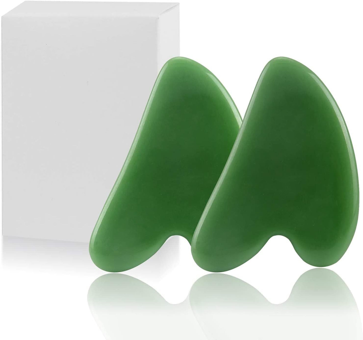 2 Pcs Gua Sha Massage Tool for Jade Stone for Face Massager Skin Scraping Massager Natural Jade Gua Sha Board for Face and Body (Dark Green) Health & Beauty > Personal Care > Cosmetics > Cosmetic Tools > Skin Care Tools N\C Dark Green  