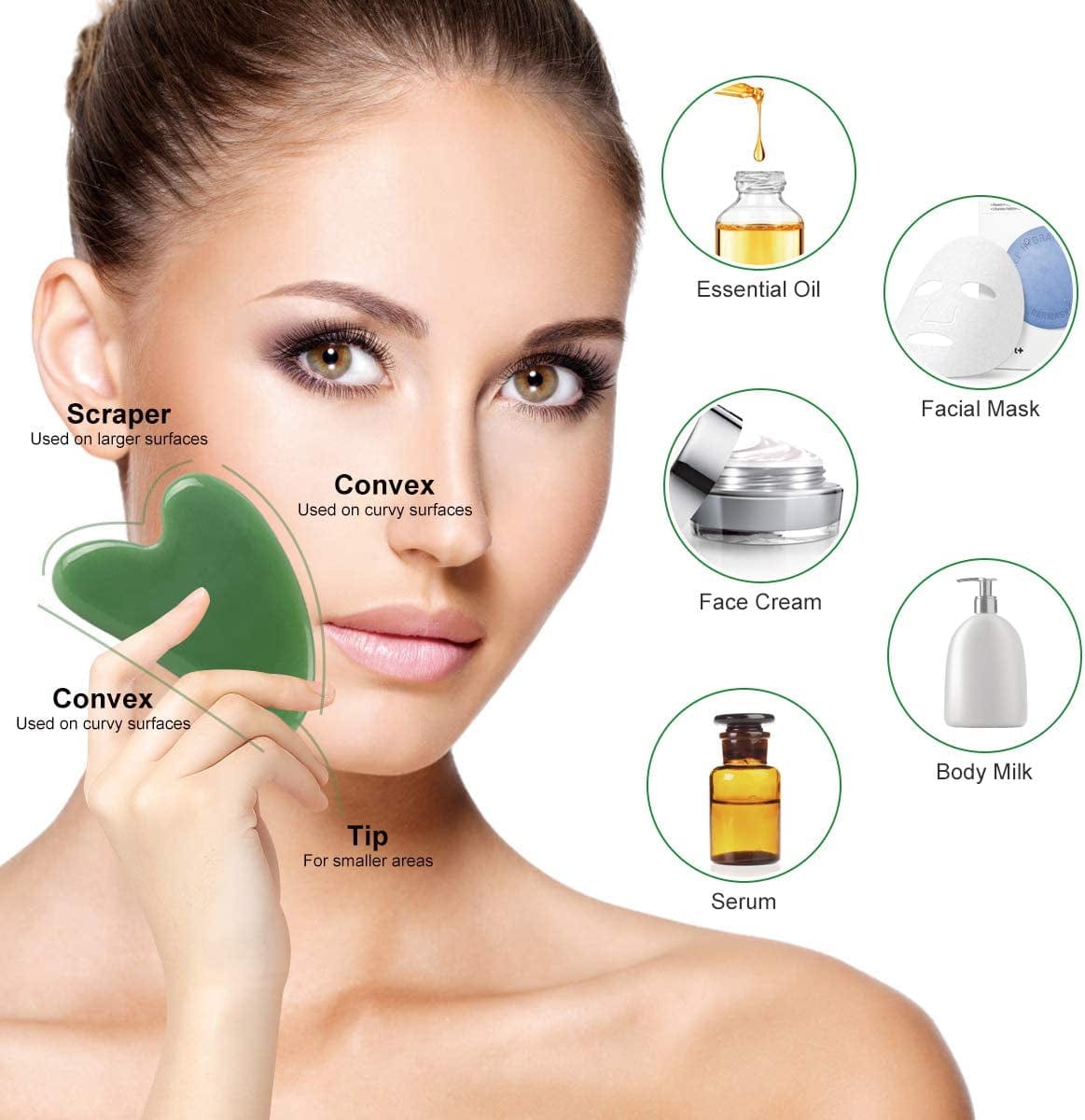 2 Pcs Gua Sha Massage Tool for Jade Stone for Face Massager Skin Scraping Massager Natural Jade Gua Sha Board for Face and Body (Dark Green) Health & Beauty > Personal Care > Cosmetics > Cosmetic Tools > Skin Care Tools N\C   
