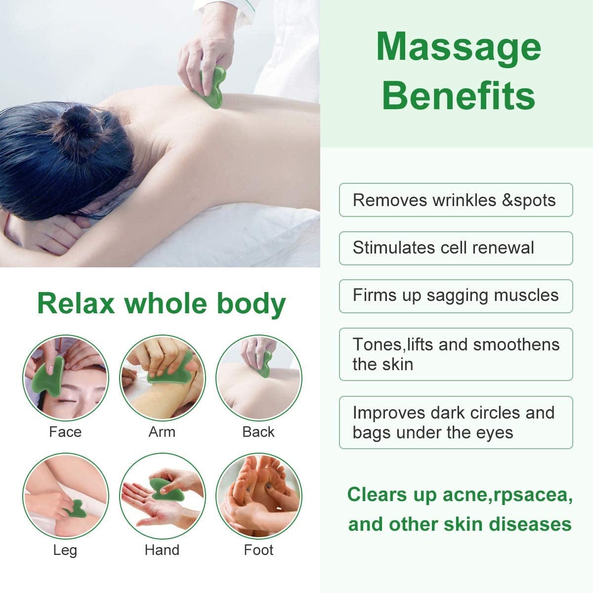 2 Pcs Gua Sha Massage Tool for Jade Stone for Face Massager Skin Scraping Massager Natural Jade Gua Sha Board for Face and Body (Dark Green) Health & Beauty > Personal Care > Cosmetics > Cosmetic Tools > Skin Care Tools N\C   