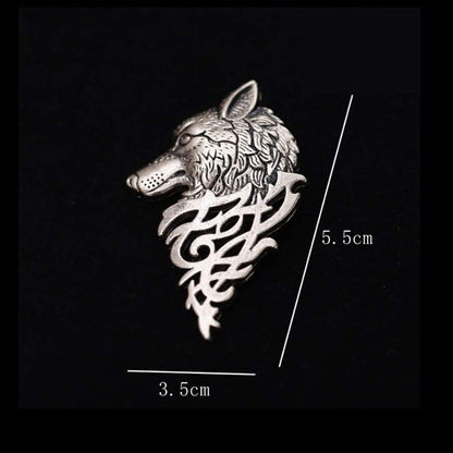 2 Pcs Vintage Wolf Head Lapel Brooch Set. Antique Animal Suit Collar Brooch Pin, Sweater Shawl Scarf Badge for Men Women