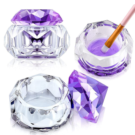 2 Pieces Dappen Dish with Lid, Liquid Powder Dappen Dish for Acrylic Nails Crystal Bowl Glass Dapping Dish Glassware Nail Stand Cup for Nail Manicure Care Tools DIY Health & Beauty > Personal Care > Cosmetics > Cosmetic Tools > Nail Tools Patelai   