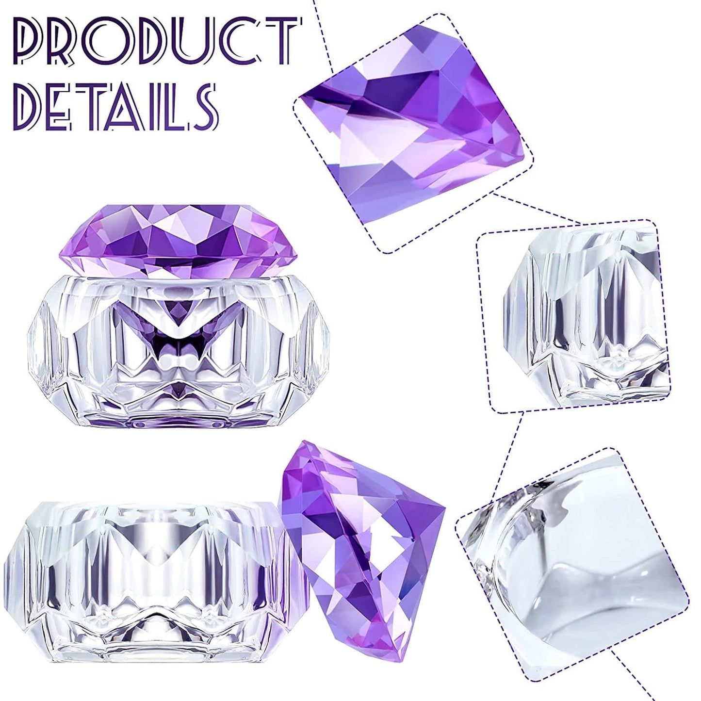 2 Pieces Dappen Dish with Lid, Liquid Powder Dappen Dish for Acrylic Nails Crystal Bowl Glass Dapping Dish Glassware Nail Stand Cup for Nail Manicure Care Tools DIY Health & Beauty > Personal Care > Cosmetics > Cosmetic Tools > Nail Tools Patelai   