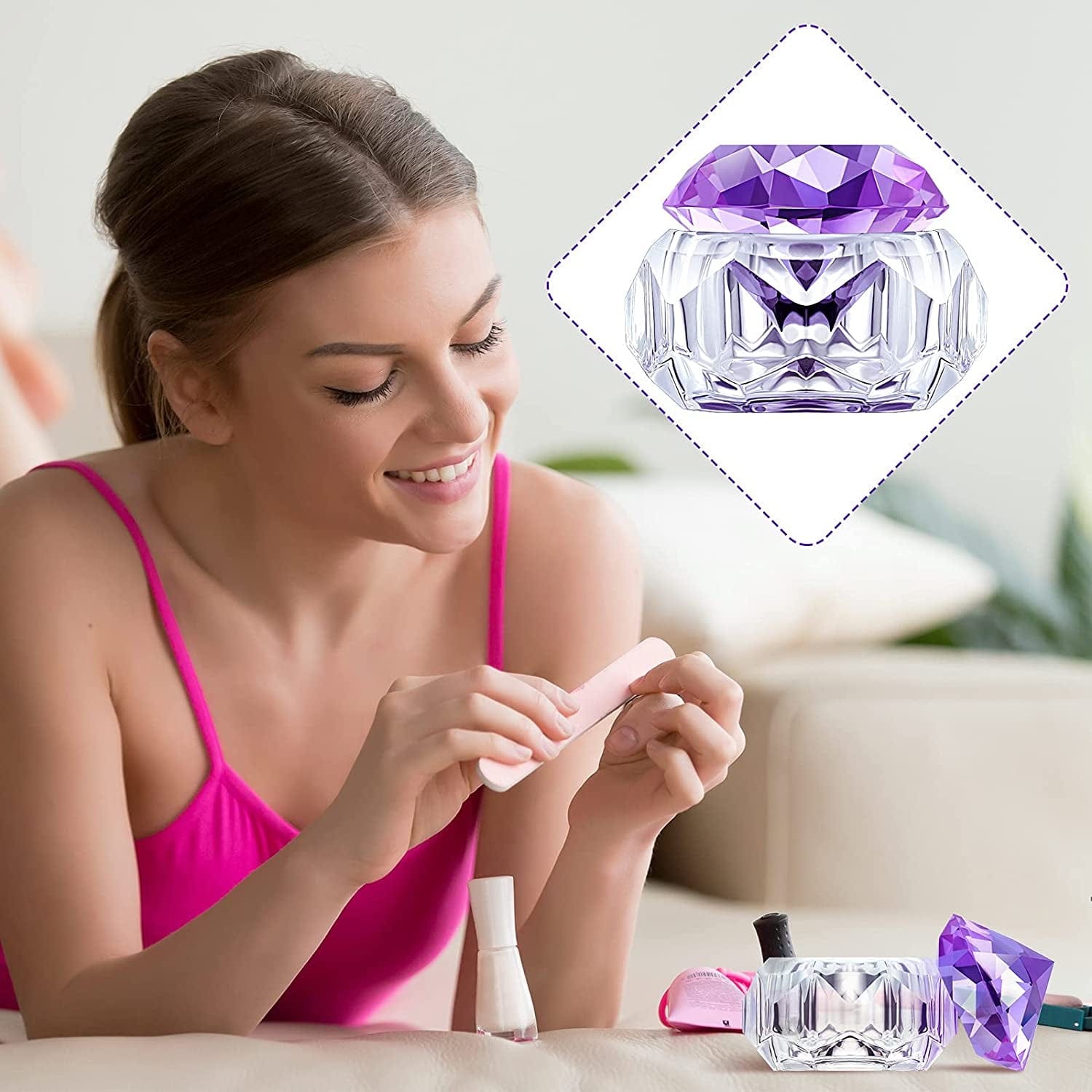 2 Pieces Dappen Dish with Lid, Liquid Powder Dappen Dish for Acrylic Nails Crystal Bowl Glass Dapping Dish Glassware Nail Stand Cup for Nail Manicure Care Tools DIY Health & Beauty > Personal Care > Cosmetics > Cosmetic Tools > Nail Tools Patelai   