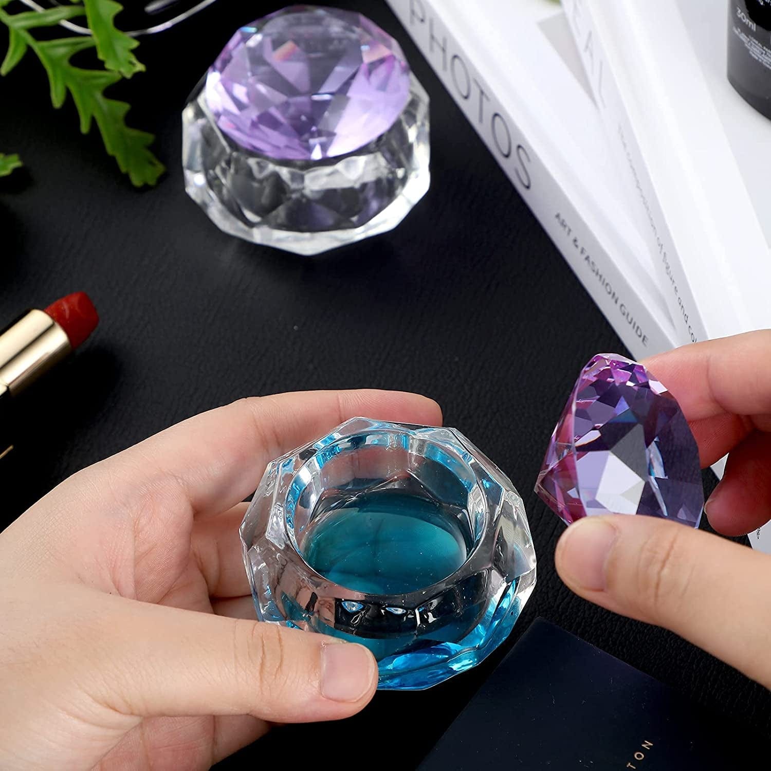 2 Pieces Dappen Dish with Lid, Liquid Powder Dappen Dish for Acrylic Nails Crystal Bowl Glass Dapping Dish Glassware Nail Stand Cup for Nail Manicure Care Tools DIY Health & Beauty > Personal Care > Cosmetics > Cosmetic Tools > Nail Tools Patelai   