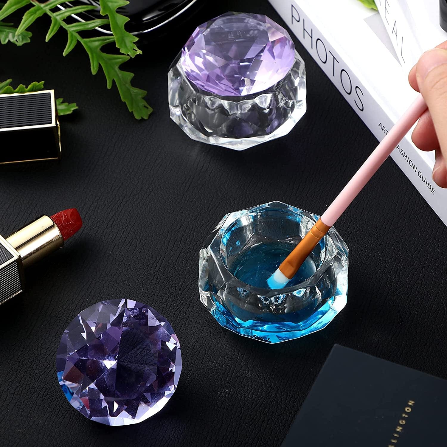 2 Pieces Dappen Dish with Lid, Liquid Powder Dappen Dish for Acrylic Nails Crystal Bowl Glass Dapping Dish Glassware Nail Stand Cup for Nail Manicure Care Tools DIY Health & Beauty > Personal Care > Cosmetics > Cosmetic Tools > Nail Tools Patelai   