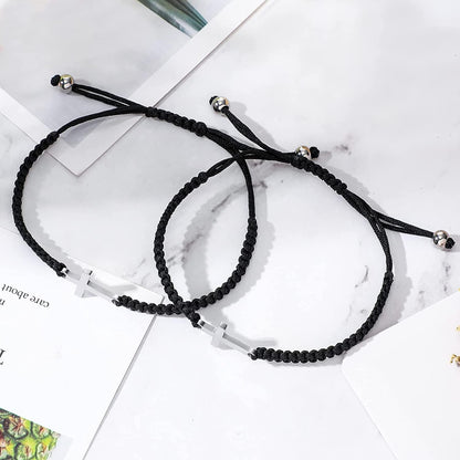 2 Pieces Friendship Cross Bracelet Black String Rope Braided Bracelet Cross Charm Adjustable Handmade Matching Couple Bracelets for Women Men Brother Kabbalah Strand Lucky BFF Bracelets Apparel & Accessories > Jewelry > Bracelets Sureio   