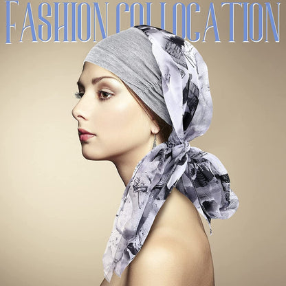 2 Pieces Headwear Silky Women Turbans Long Hair Head Scarf Sleep Beanie Head Scarf Headwraps for Women Apparel & Accessories > Clothing Accessories > Headwear Geyoga   