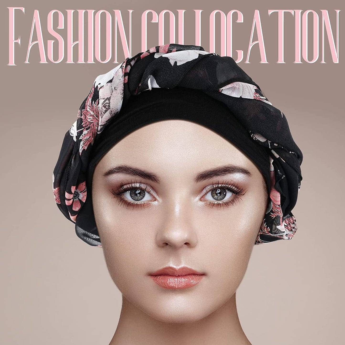 2 Pieces Headwear Silky Women Turbans Long Hair Head Scarf Sleep Beanie Head Scarf Headwraps for Women Apparel & Accessories > Clothing Accessories > Headwear Geyoga   