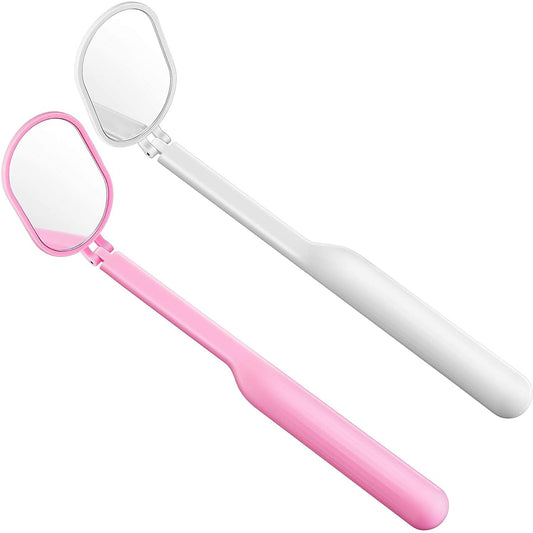 2 Pieces Lash Mirror Eyelash Extension Mirror Makeup Mini Mirror Lightweight Makeup Mirror Mirror Lash Tools for Makeup Eyelash Extensions Supplies, 2 Colors (White, Pink) Health & Beauty > Personal Care > Cosmetics > Cosmetic Tools > Makeup Tools Jetec   