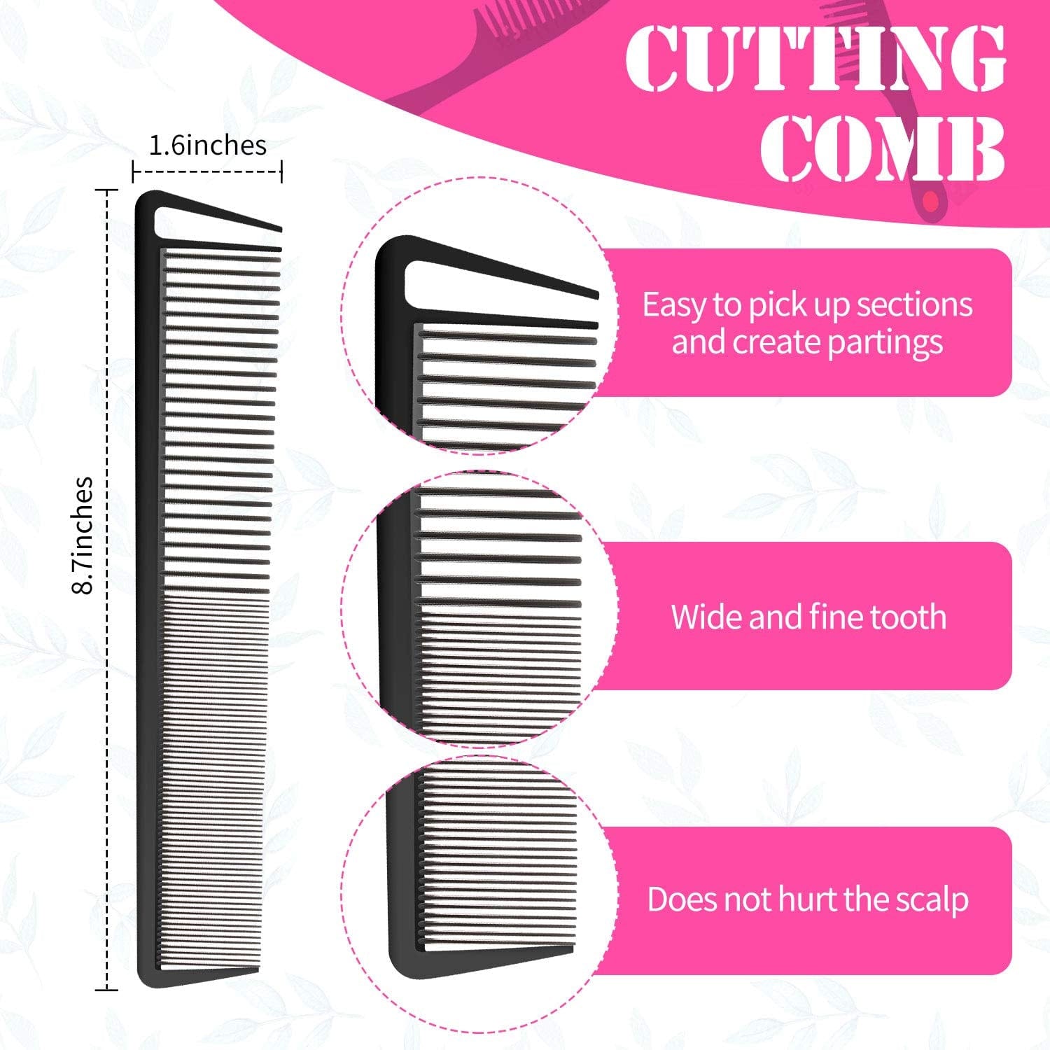 2 Pieces Parting Comb and 6 Pieces Hair Clip, Women Rat Tail Comb Cutting Comb with Wide and Fine Teeth Salon Hairdressing Hair Care Tools Health & Beauty > Personal Care > Hair Care Patelai   