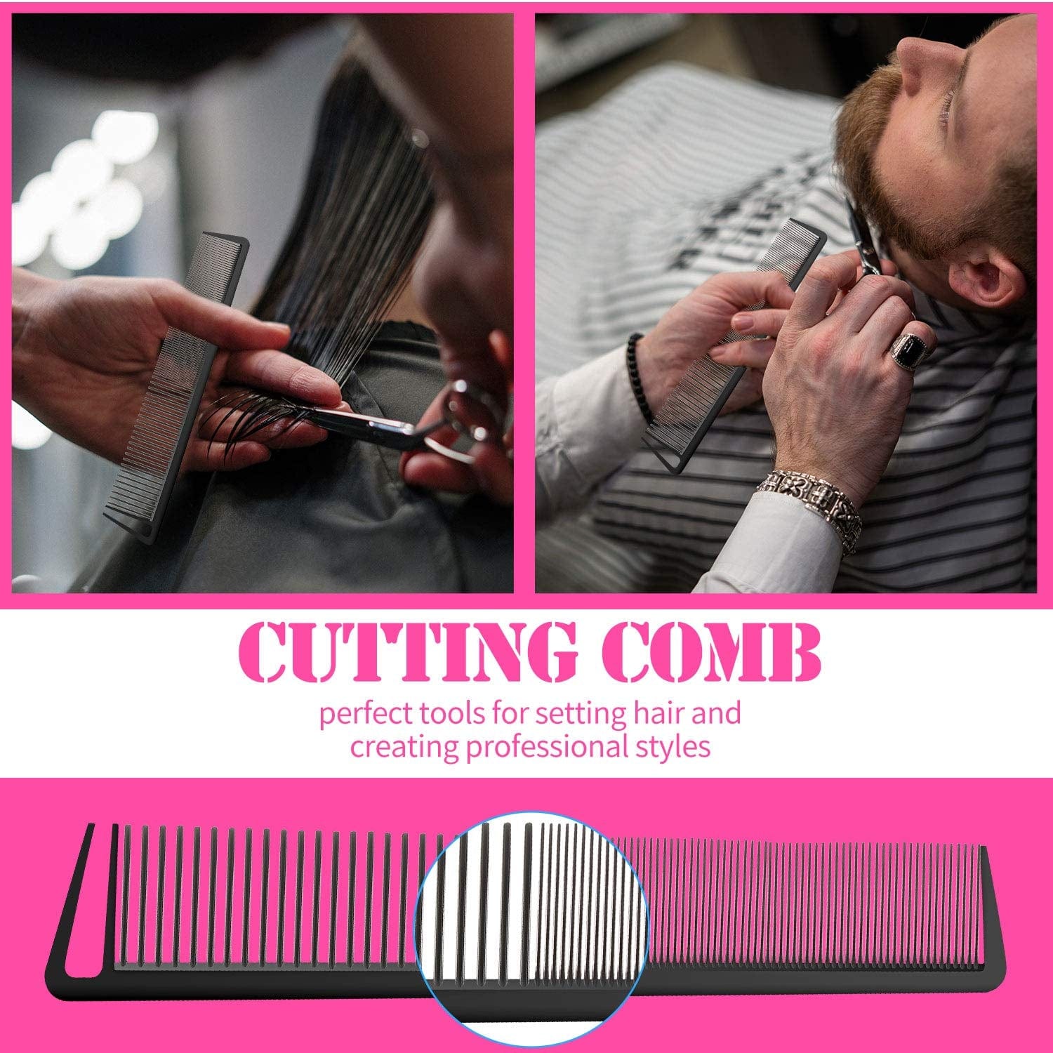 2 Pieces Parting Comb and 6 Pieces Hair Clip, Women Rat Tail Comb Cutting Comb with Wide and Fine Teeth Salon Hairdressing Hair Care Tools Health & Beauty > Personal Care > Hair Care Patelai   