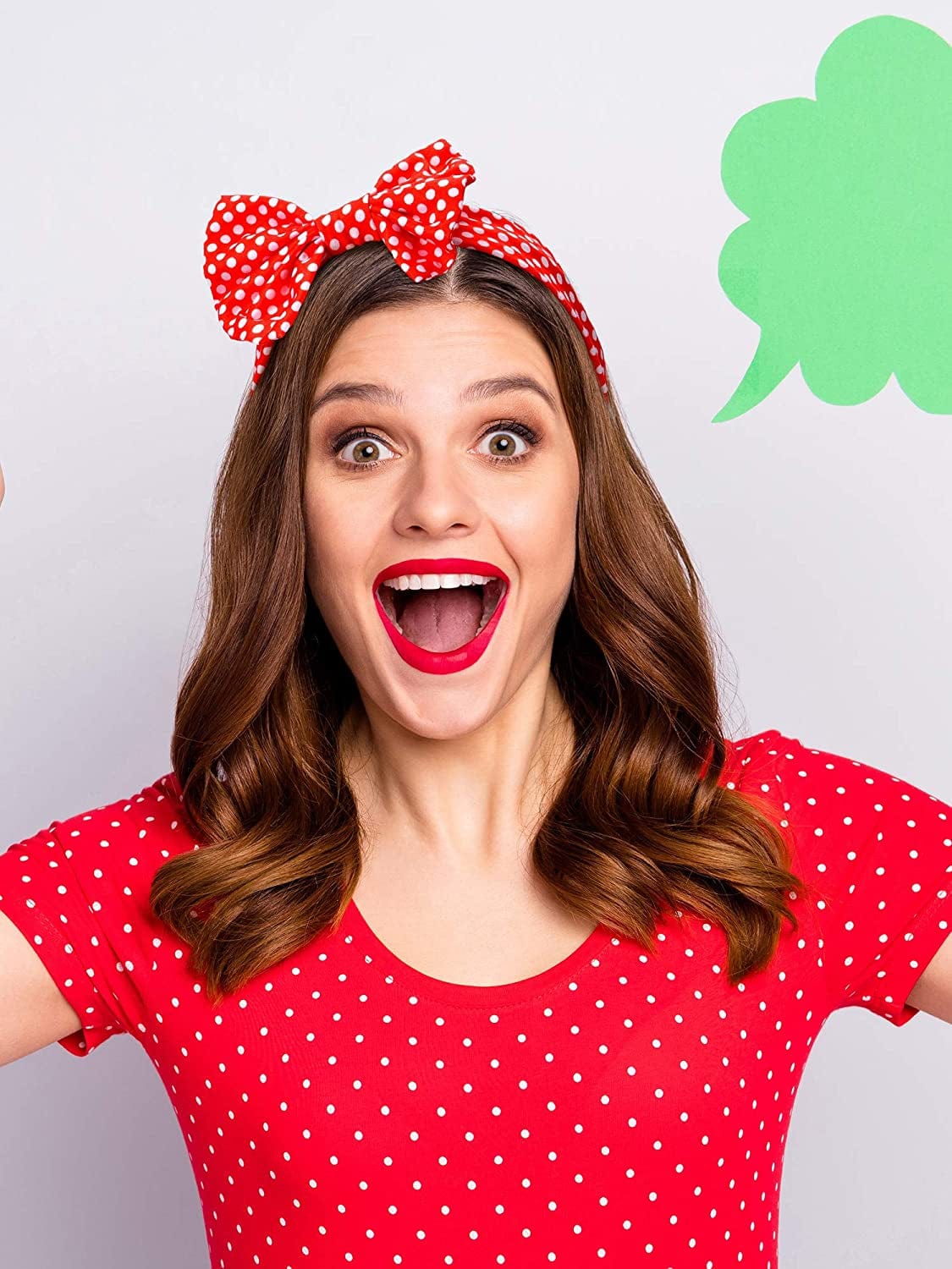 2 Pieces Red Polka Dot Headbands Retro Bandana Bow Headband Bow Tie Head Wrap 50S Bow Headband Vintage Print Christmas Hairband Hair Accessories for Girls and Women Apparel & Accessories > Clothing Accessories > Bandanas & Headties Syhood   