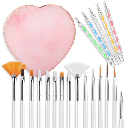 2 Pieces Resin Nail Art Palette, Nail Art Painting Gel Palette Gold Edge Nail Gel Color Makeup Display Board Nail Art Display Cosmetic Mixing Tools Health & Beauty > Personal Care > Cosmetics > Cosmetic Tools > Nail Tools SUMAJU Pink  