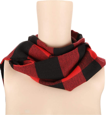 2 Pieces Women Buffalo Plaid Scarf Winter Buffalo Check Scarves Warm Blanket Scarf Plaid Wrap Shawl Apparel & Accessories > Clothing Accessories > Scarves & Shawls SATINIOR   