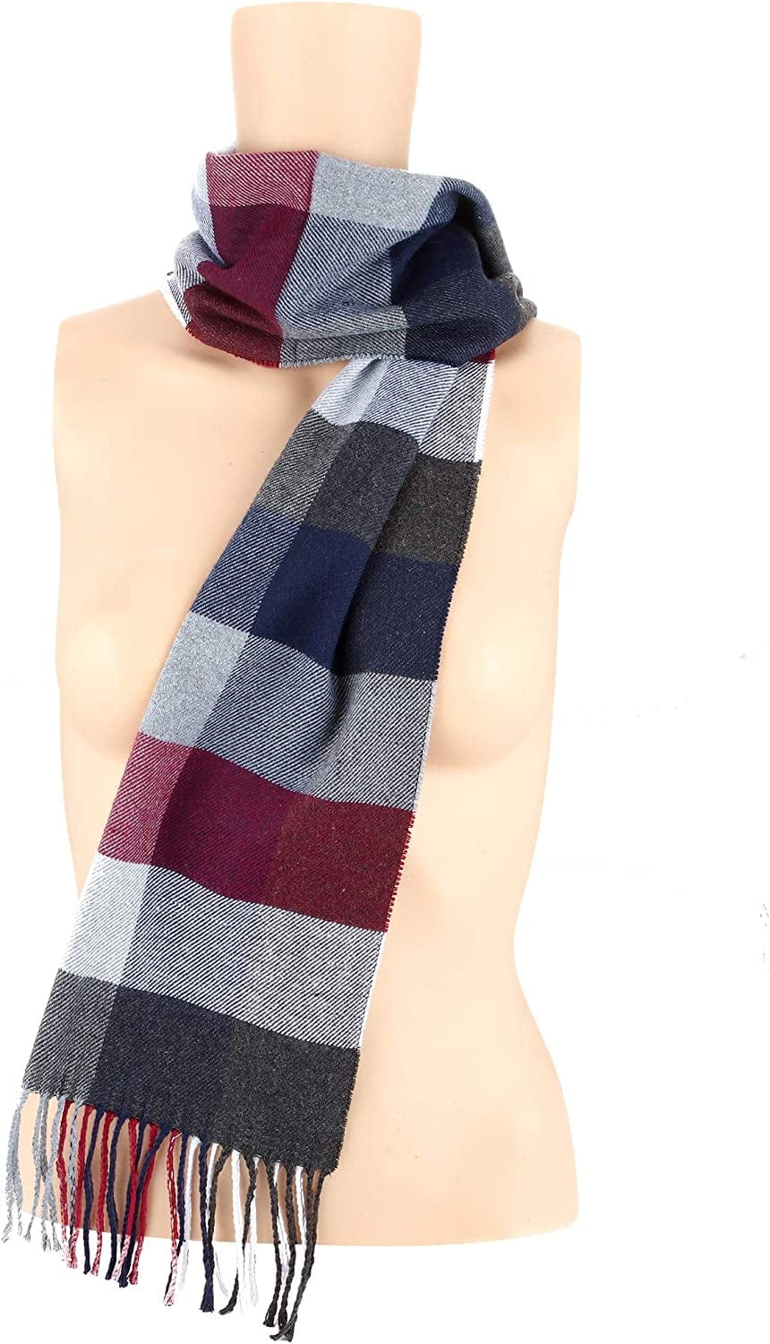 2 Pieces Women Buffalo Plaid Scarf Winter Buffalo Check Scarves Warm Blanket Scarf Plaid Wrap Shawl Apparel & Accessories > Clothing Accessories > Scarves & Shawls SATINIOR   