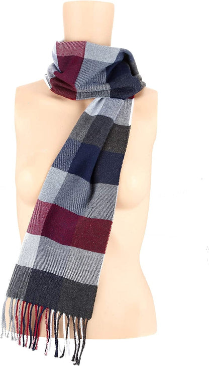 2 Pieces Women Buffalo Plaid Scarf Winter Buffalo Check Scarves Warm Blanket Scarf Plaid Wrap Shawl Apparel & Accessories > Clothing Accessories > Scarves & Shawls SATINIOR   
