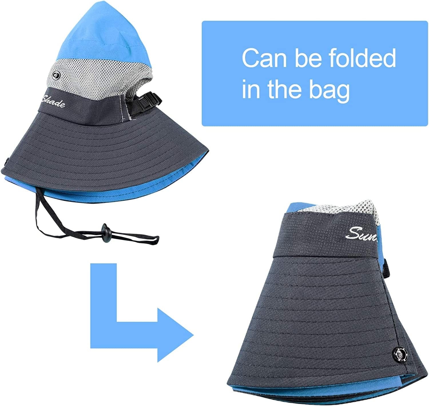 2 Pieces Women'S Outdoor Sun Hat UV Protection Foldable Mesh Wide Brim Beach Fishing Cap Apparel & Accessories > Clothing Accessories > Hats Norme   