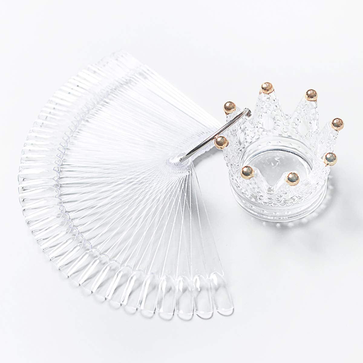 2 Set 100 Tips Clear Nail Art Swatches Sticks Polish Board Display Practice Sticks Tool Transparent Fan-Shaped Nail Art Tips False Nail Sticks with Metal Screw Ring Plastic Christmas Gift Health & Beauty > Personal Care > Cosmetics > Cosmetic Tools > Nail Tools TTSAM   