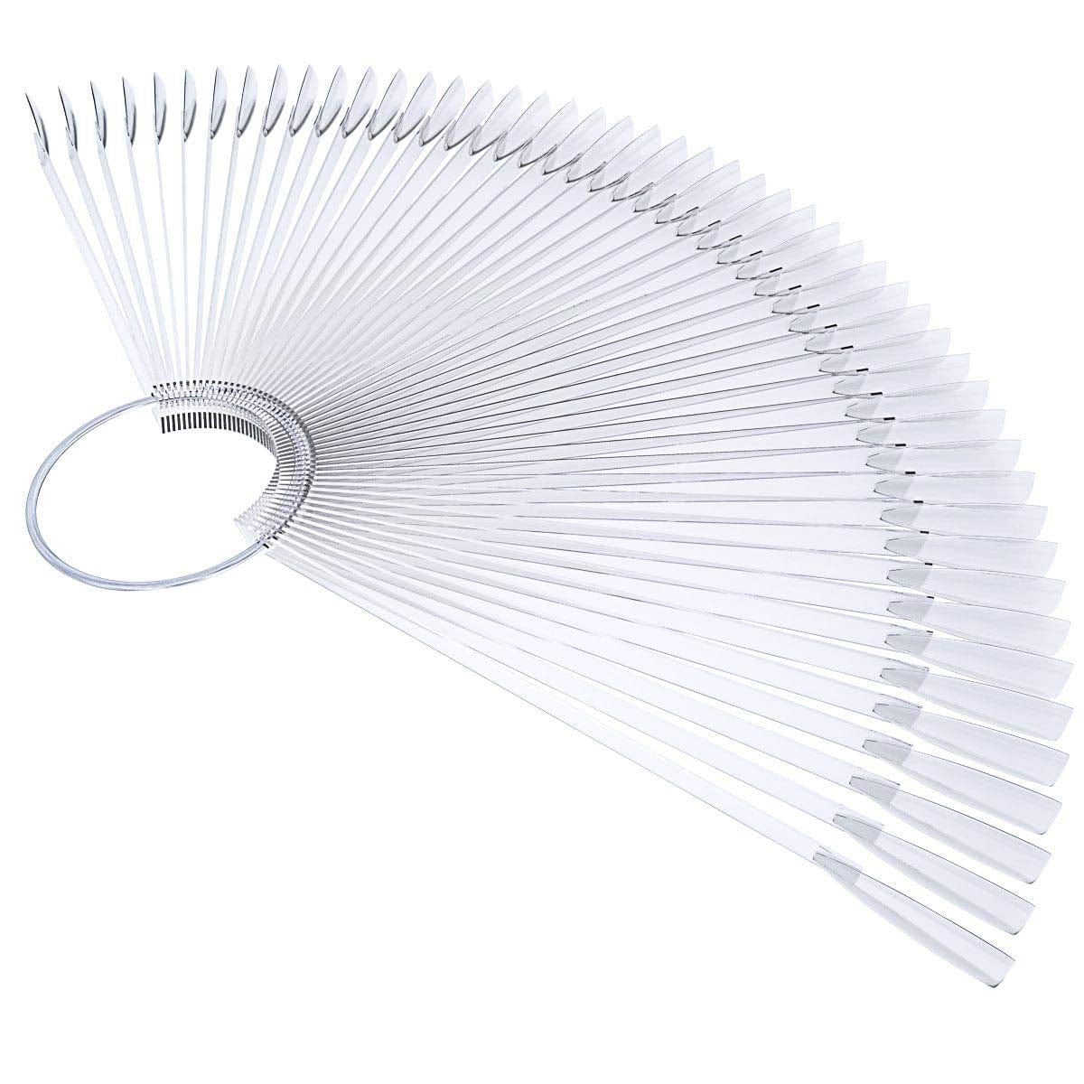 2 Set 100 Tips Clear Nail Art Swatches Sticks Polish Board Display Practice Sticks Tool Transparent Fan-Shaped Nail Art Tips False Nail Sticks with Metal Screw Ring Plastic Christmas Gift Health & Beauty > Personal Care > Cosmetics > Cosmetic Tools > Nail Tools TTSAM   