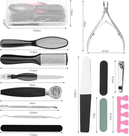 20 in 1 Pedicure Kit Professional Pedicure Tools Set Foot Care Scrubber Stainless Steel Pedicure Supplies Foot File Scraper Rasp Dead Skin Shaver Callus Remover for Feet Women Men Mother’S Day Gift Health & Beauty > Personal Care > Foot Care MUIIGOOD   