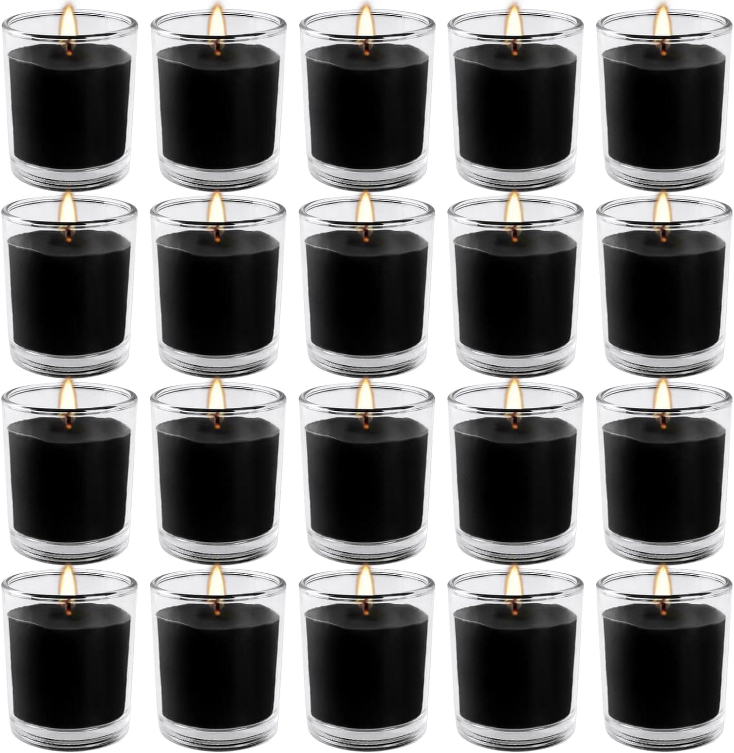 20 Pack Strong Scented Candles Gift Set with 10 Fragrances for Home and Women, Aromatherapy Soy Wax Glass Jar Candle 02-Black