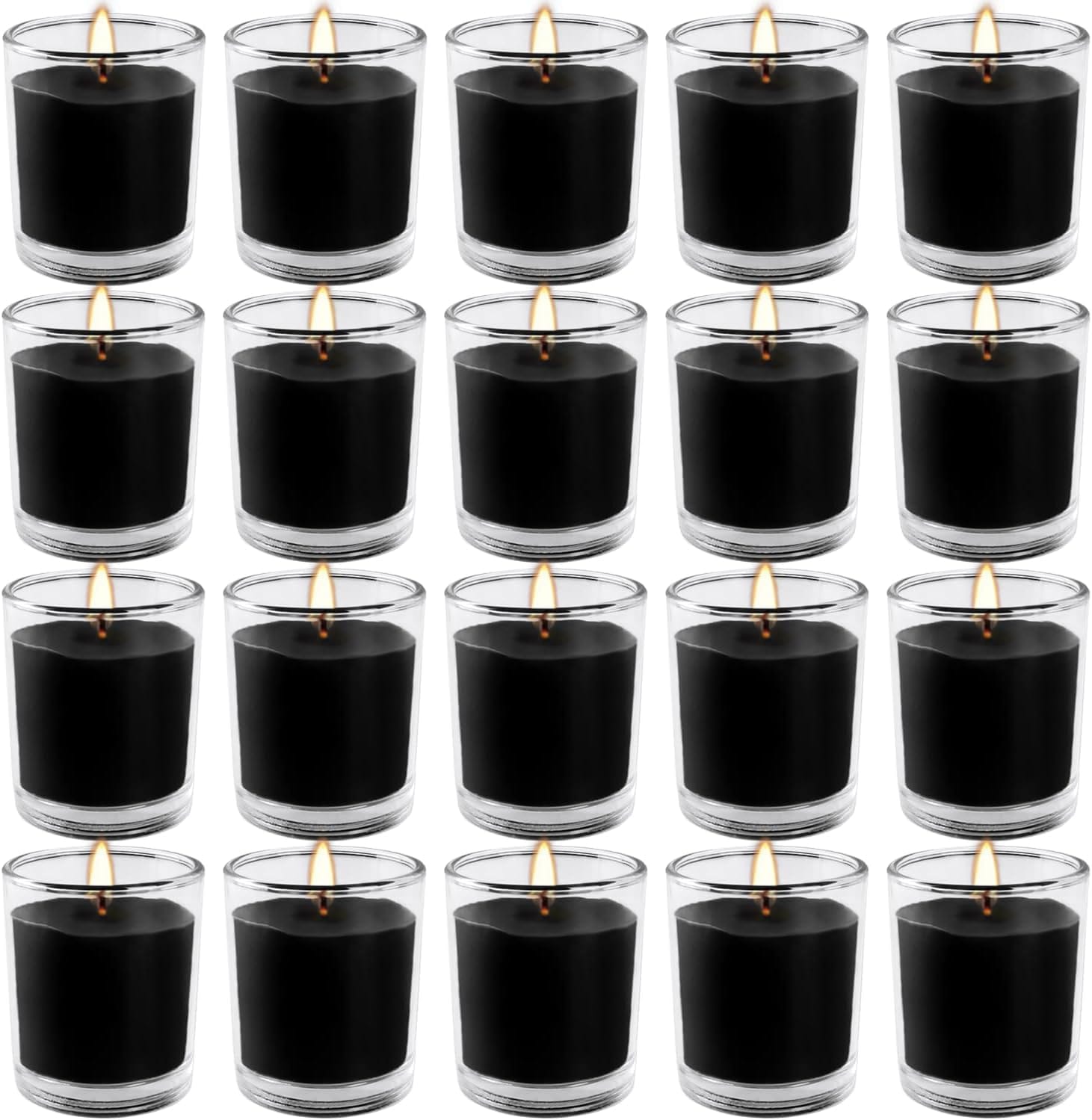 20 Pack Strong Scented Candles Gift Set with 10 Fragrances for Home and Women, Aromatherapy Soy Wax Glass Jar Candle 02-Black