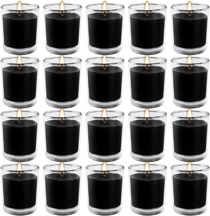 20 Pack Strong Scented Candles Gift Set with 10 Fragrances for Home and Women, Aromatherapy Soy Wax Glass Jar Candle 02-Black