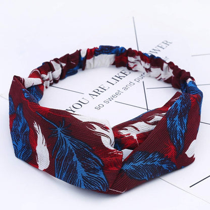 20 Pack Women Headbands with Twist Knot Boho Flower Print Criss Cross Head Wrap Elastic Hair Band - A Apparel & Accessories > Clothing Accessories > Bandanas & Headties RIY   