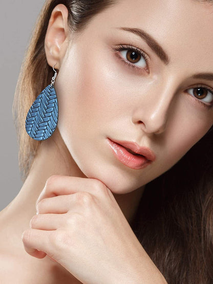 20 Pairs Faux Leather Earrings Lightweight Leaf Earring Teardrop Fall Dangle Earrings for Halloween Christmas Party Apparel & Accessories > Jewelry > Earrings Hicarer   