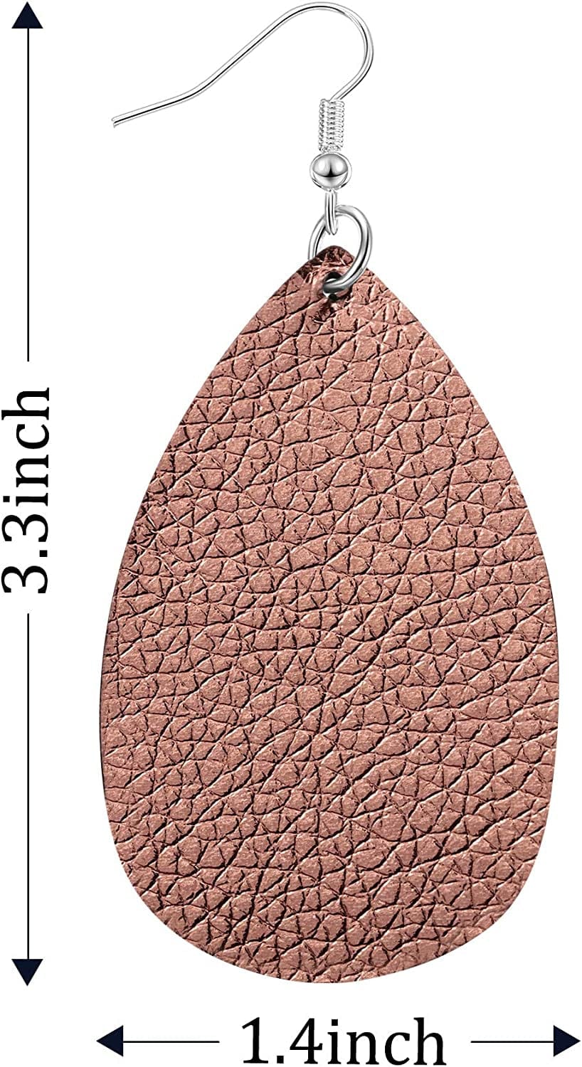 20 Pairs Faux Leather Teardrop Petal Earrings for Ladies Antique Leather Earrings for Women Girls Apparel & Accessories > Jewelry > Earrings Hicarer   