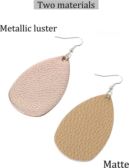 20 Pairs Faux Leather Teardrop Petal Earrings for Ladies Antique Leather Earrings for Women Girls Apparel & Accessories > Jewelry > Earrings Hicarer   