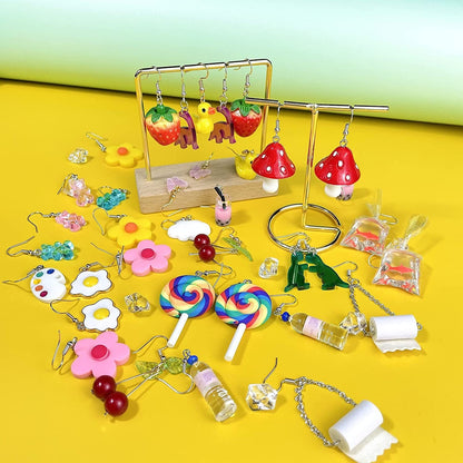 20 Pairs Weird Earrings Funny Earrings Gummy Bear Duck Water Bottle Fish Dinosaur Mushroom Butterfly Strawberry Dangle Earrings Set for Women Girls Apparel & Accessories > Jewelry > Earrings MGGFBLEY   