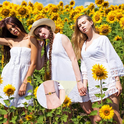 20 Pcs Handmade Sunflower Bracelets Adjustable Friendship Bracelet Friend Boho Couple Bracelets Matching Bracelets Promise Bracelets for Couples Women Girl Friends (Black) Apparel & Accessories > Jewelry > Bracelets Sureio   
