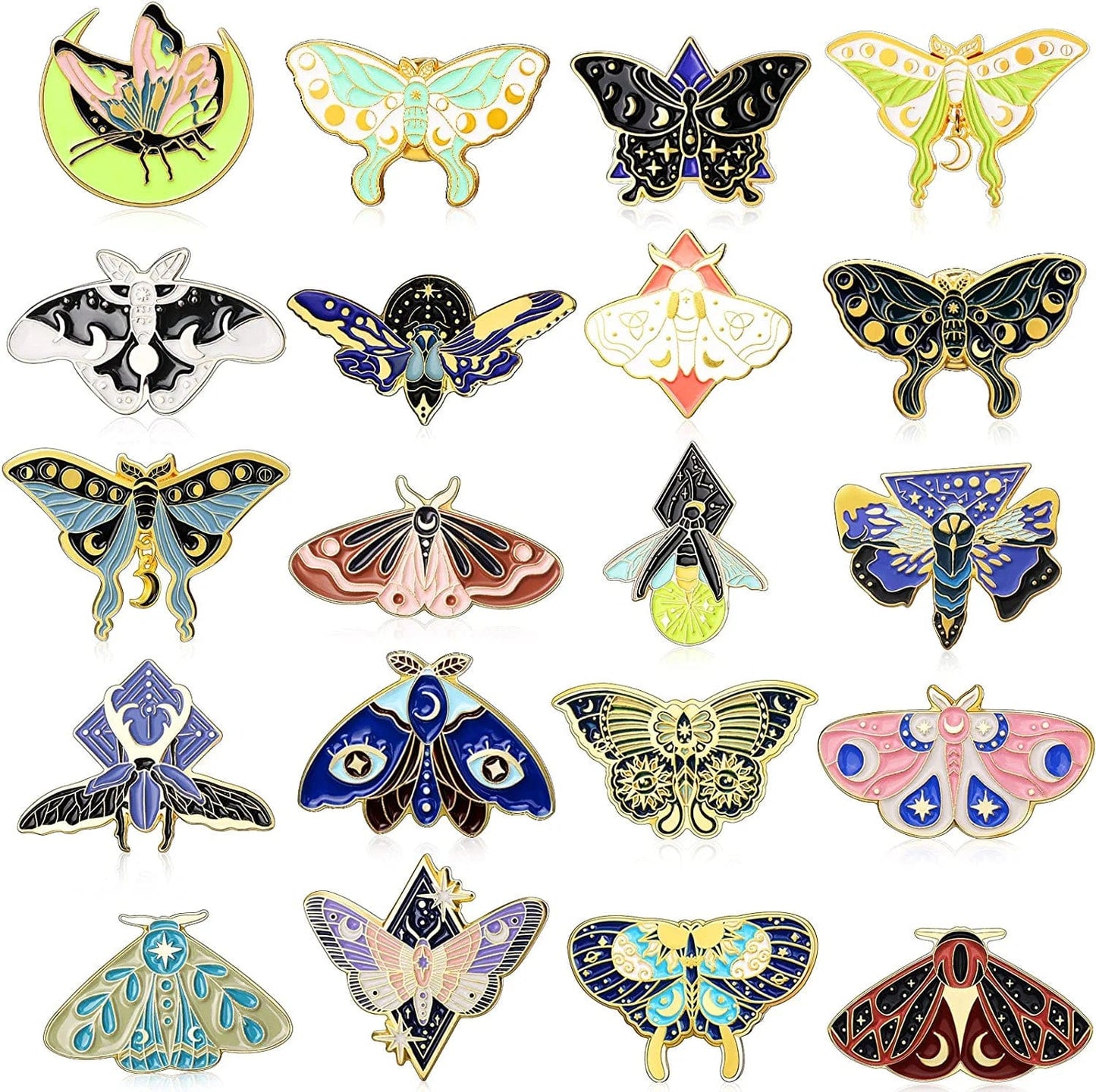 20 Pieces Enamel Pin Brooches Cute Pins Musical Instrument Lapel Badge Cartoon Plant Enamel Pin Funny Button Backpack Pins for Backpacks Clothes Hats Butterfly