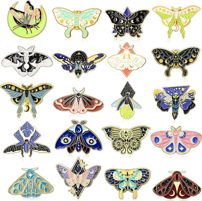 20 Pieces Enamel Pin Brooches Cute Pins Musical Instrument Lapel Badge Cartoon Plant Enamel Pin Funny Button Backpack Pins for Backpacks Clothes Hats Butterfly