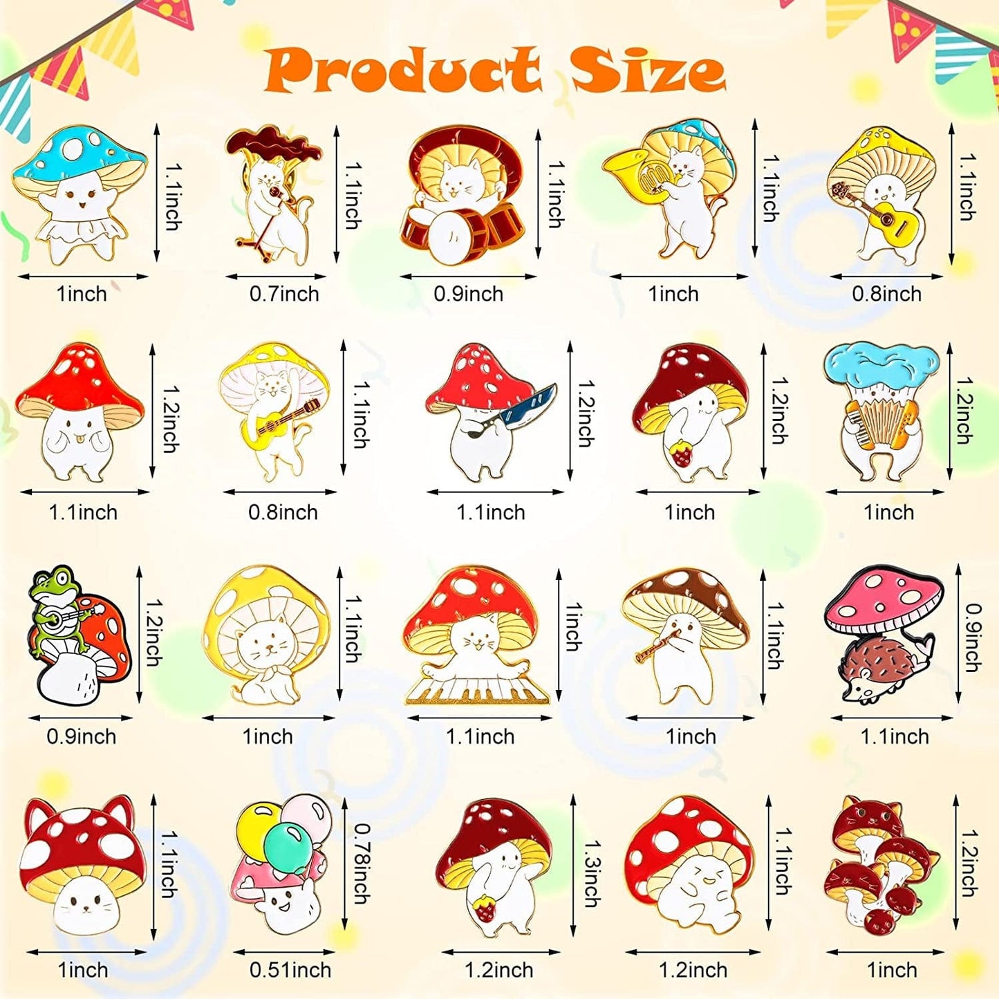 20 Pieces Enamel Pin Brooches Cute Pins Musical Instrument Lapel Badge Cartoon Plant Enamel Pin Funny Button Backpack Pins for Backpacks Clothes Hats