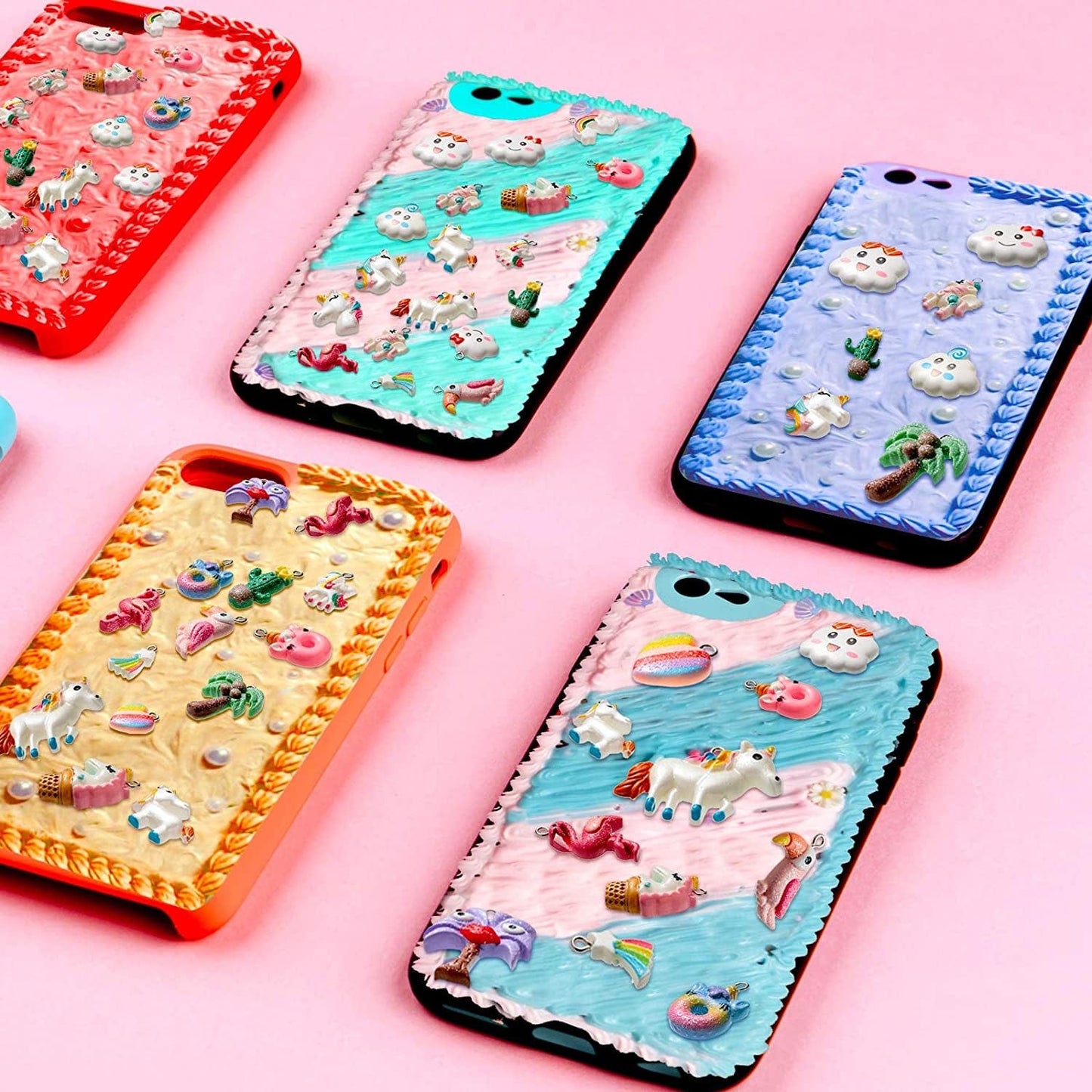 20 Pieces Unicorn Resin Charms for Jewelry Making Rainbow Cloud Flamingo Pendant for Kids Girls Earring Bracelet DIY Craft Unicorn Party Favors