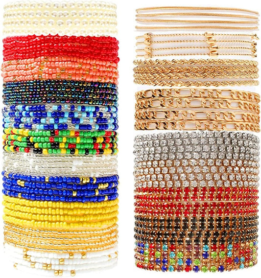 20 Pieces Waist Beads Jewelry Women Waist Gold Chain Colorful Body Chain Beach Bikini Belly Rhinestone Chains Waist Beads for Women Girls Summer Apparel & Accessories > Jewelry > Body Jewelry HaHaGirl   