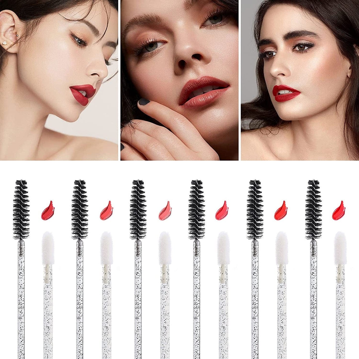 200 Lip Brush and Eyebrow Spoolie, Crystal Disposable Lipstick Applicator, Mascara Wands, Makeup Beauty Tool Kits (Black) Health & Beauty > Personal Care > Cosmetics > Cosmetic Tools > Makeup Tools Tbestmax   
