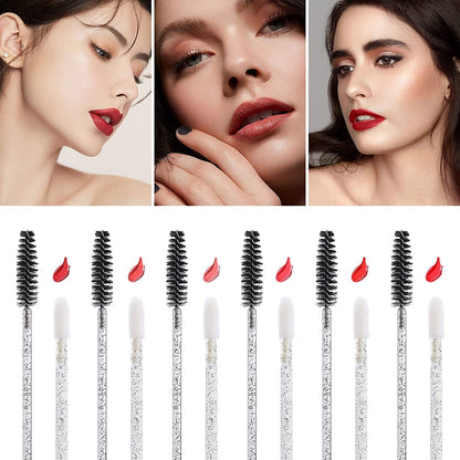 200 Lip Brush and Eyebrow Spoolie, Crystal Disposable Lipstick Applicator, Mascara Wands, Makeup Beauty Tool Kits (Black) Health & Beauty > Personal Care > Cosmetics > Cosmetic Tools > Makeup Tools Tbestmax   
